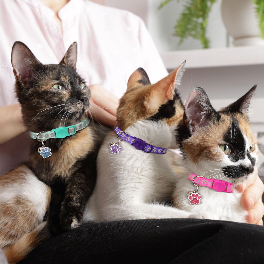 Breakaway Cat Collars with Bells 4PCS W989