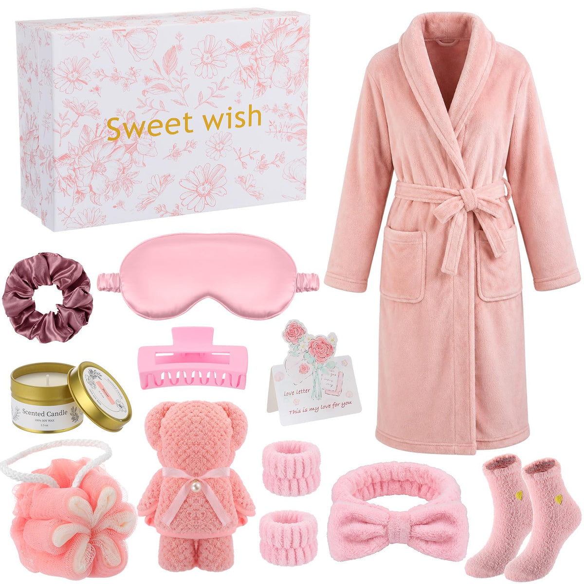 11 Pcs Pink Spa Gift Basket C3708