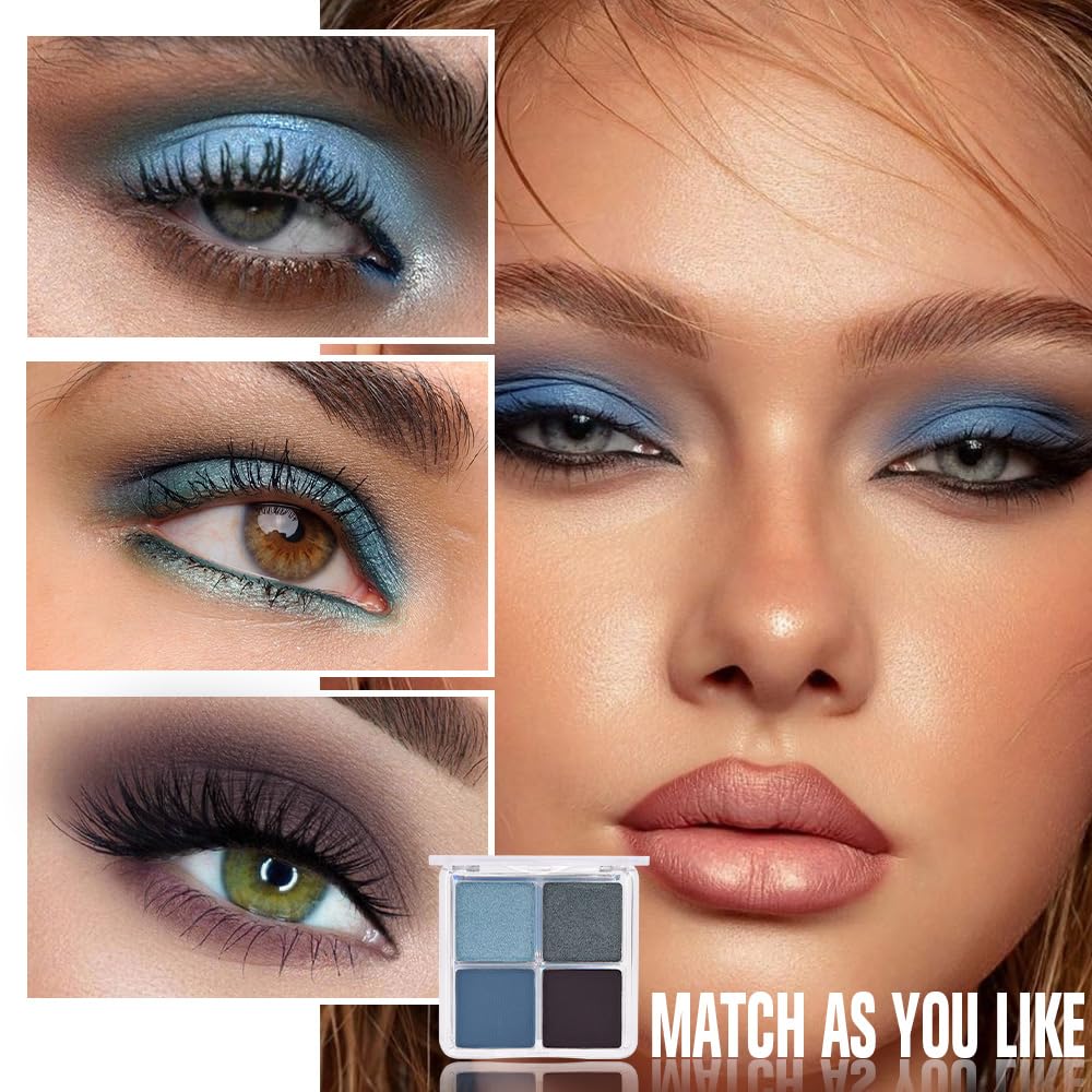 Blue Taupe Matte Glitter Eyeshadow Quad N994