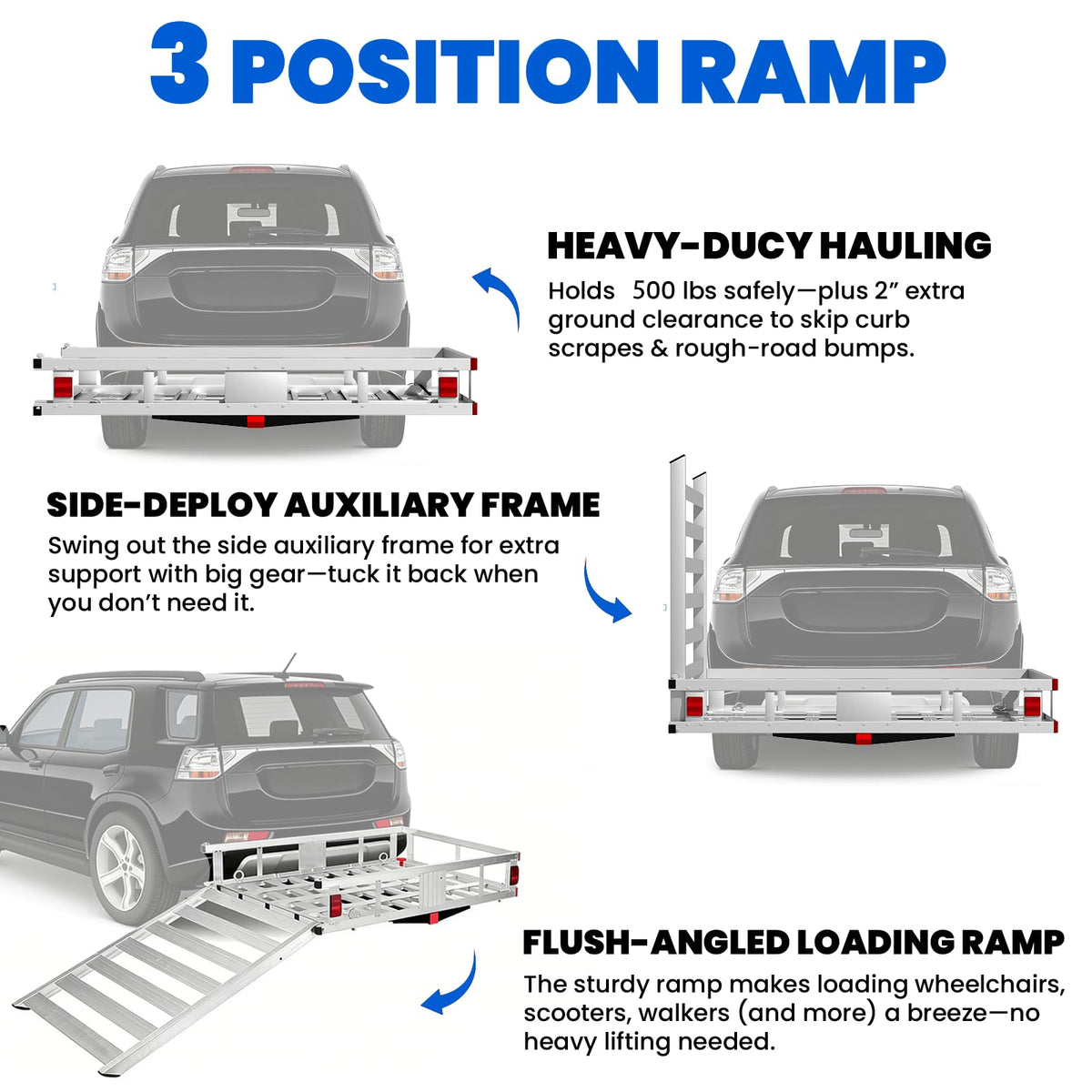 Hitch Cargo Carrier with Folding Ramp M5741