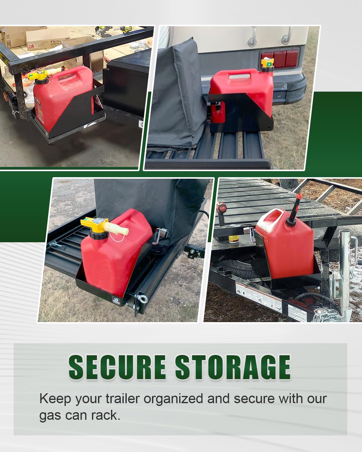 5 Gallon Fuel Gas Can Rack Holder with Lock E3669