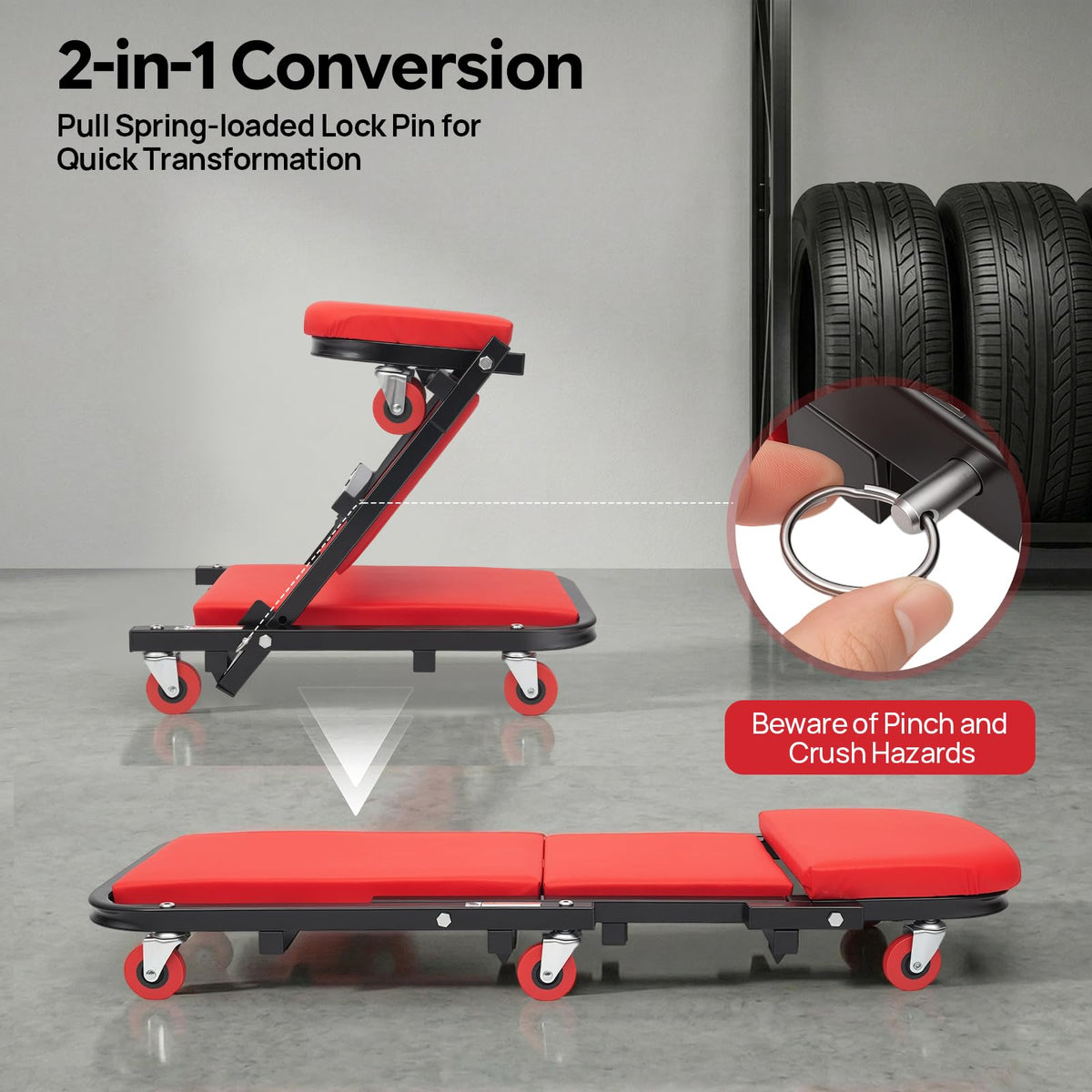 2 in 1 Heavy Duty Rolling Creeper Seat V446573