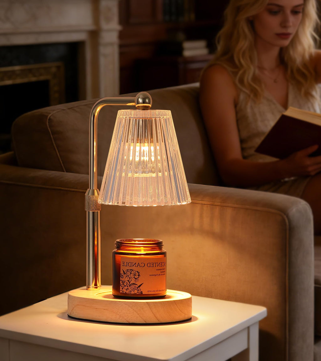 Gold Candle Warmer Lamp with Timer Dimmable with 2 Bulbs Z538059