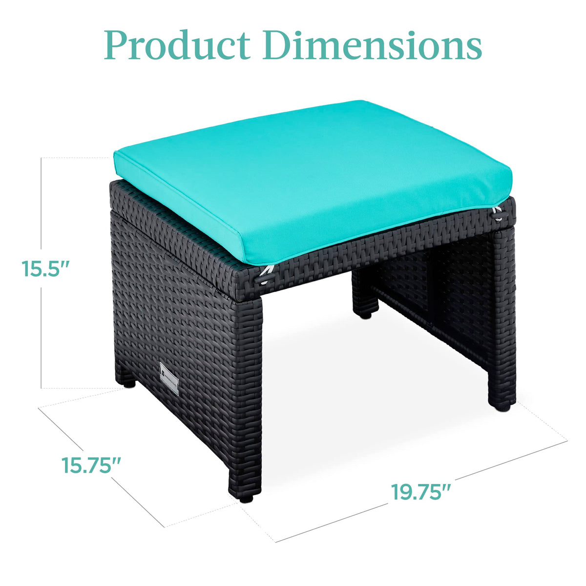 Set of 2 Wicker Ottomans with Removable Cushions V782