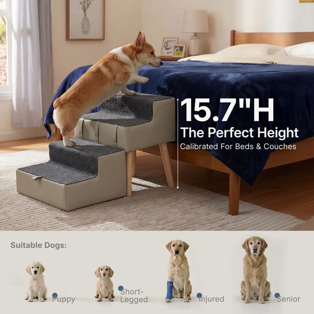 2-in-1 Foldable Dog Stairs & Ottoman H444