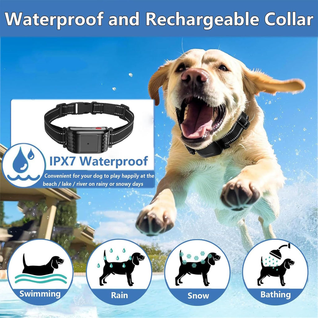 Wireless Electric Dog Fence & Training Collar 2-in-1, Waterproof Rechargeable, Up to 8 Acre Y365