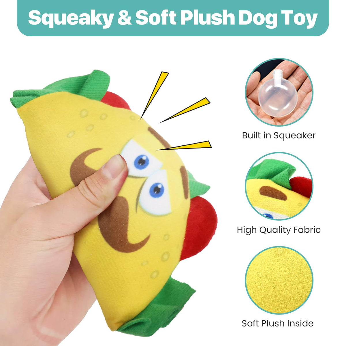 Plush Dog Toy with Squeaker J9592