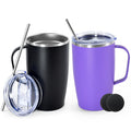 16oz Coffee Mug with Handle, 2Pack Insulated Tumblers with Lid and Straw R524609