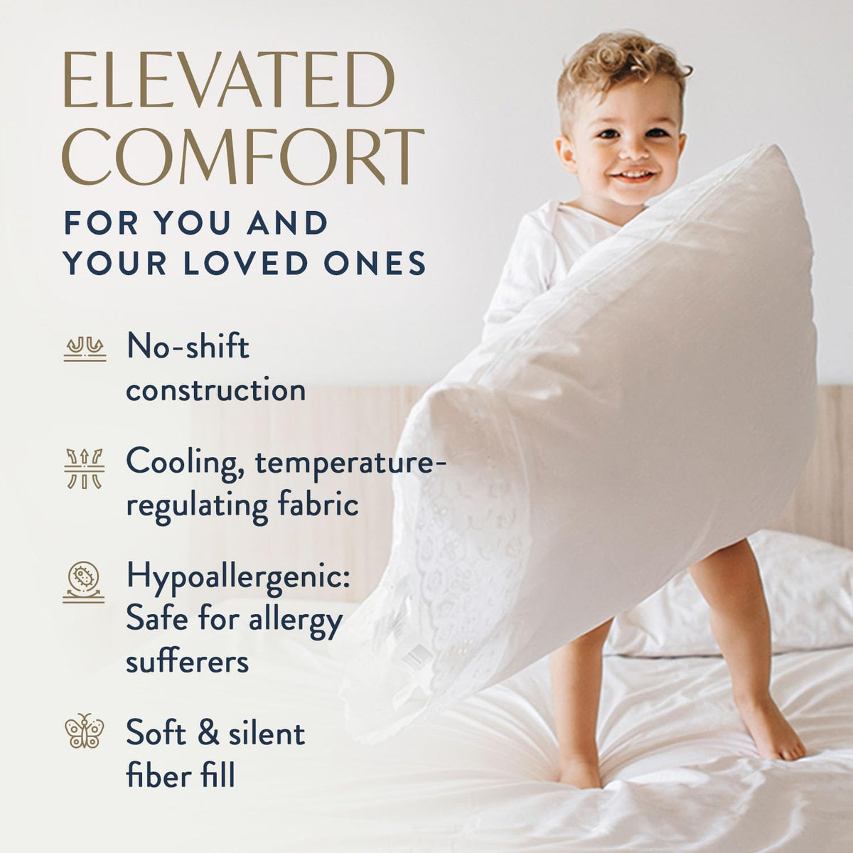 100% Cotton King Size Bed Pillows Set of 2 Z633