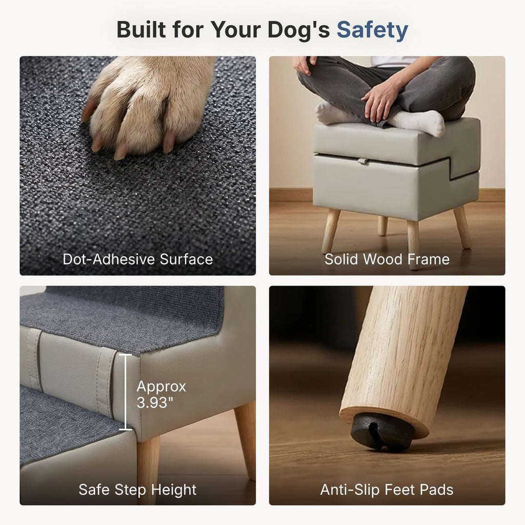 2-in-1 Foldable Dog Stairs & Ottoman H444