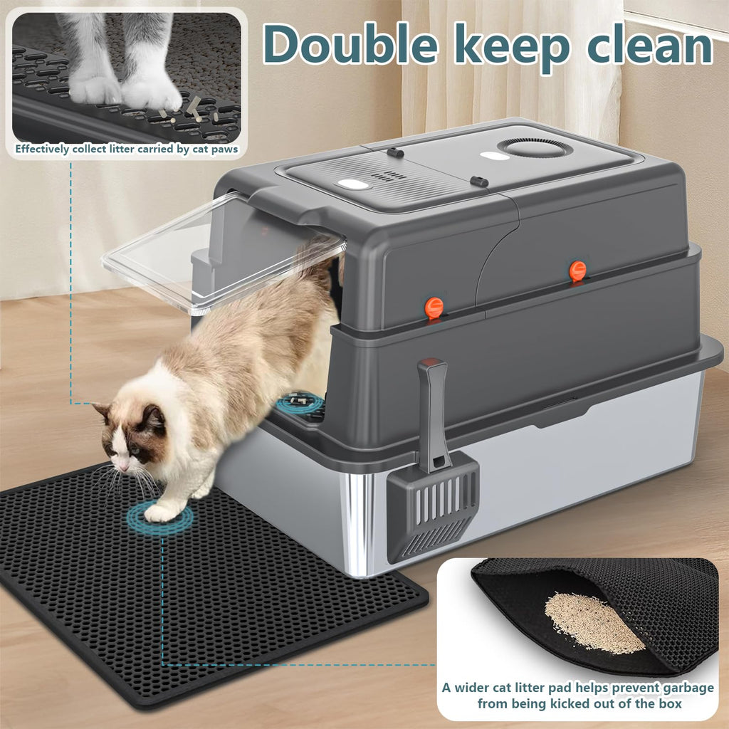 XXXL Stainless Steel Covered Litter Box F7258