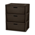 Plastic Drawer Storage Unit with Removable Decorative Panels Brown M928