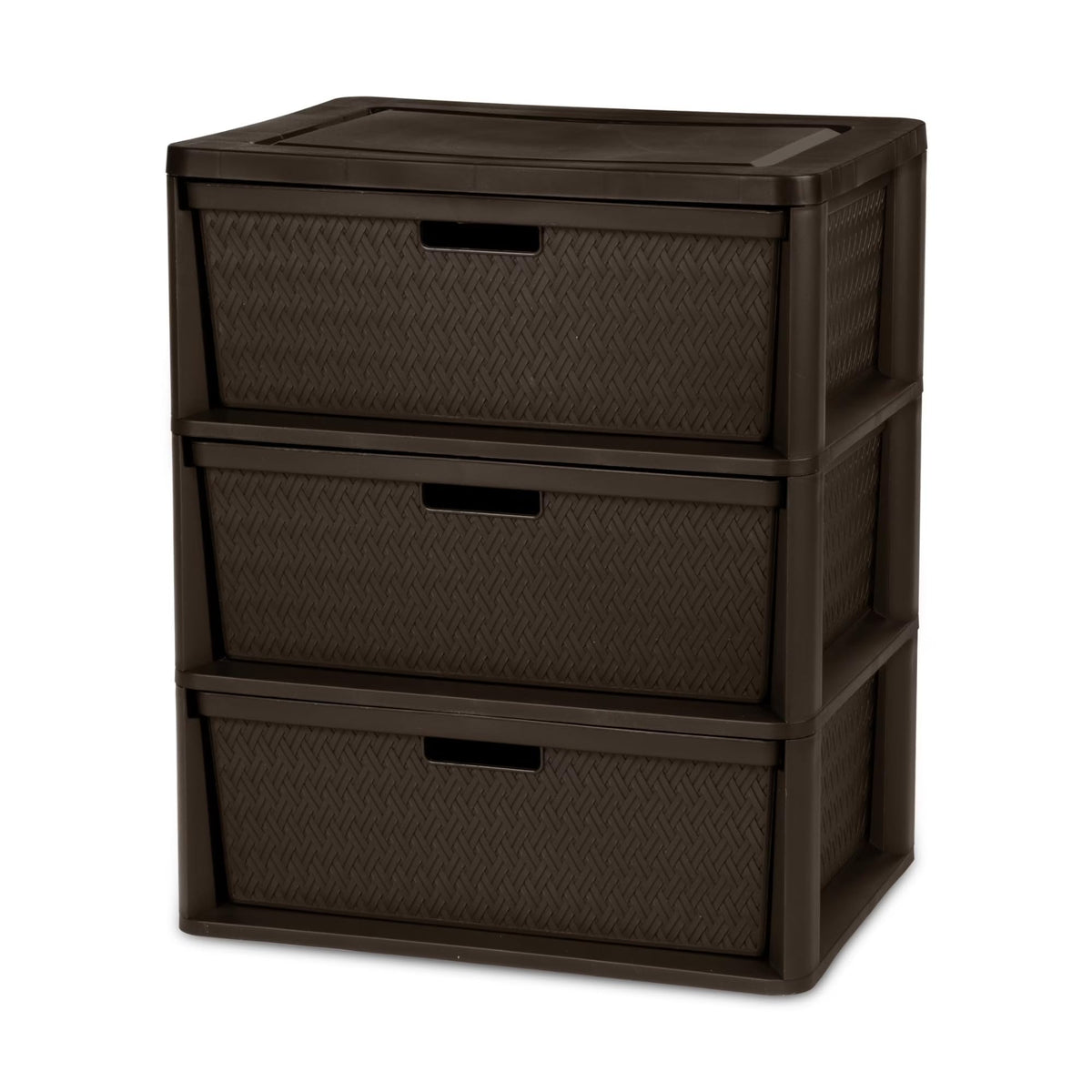 Plastic Drawer Storage Unit with Removable Decorative Panels Brown M928