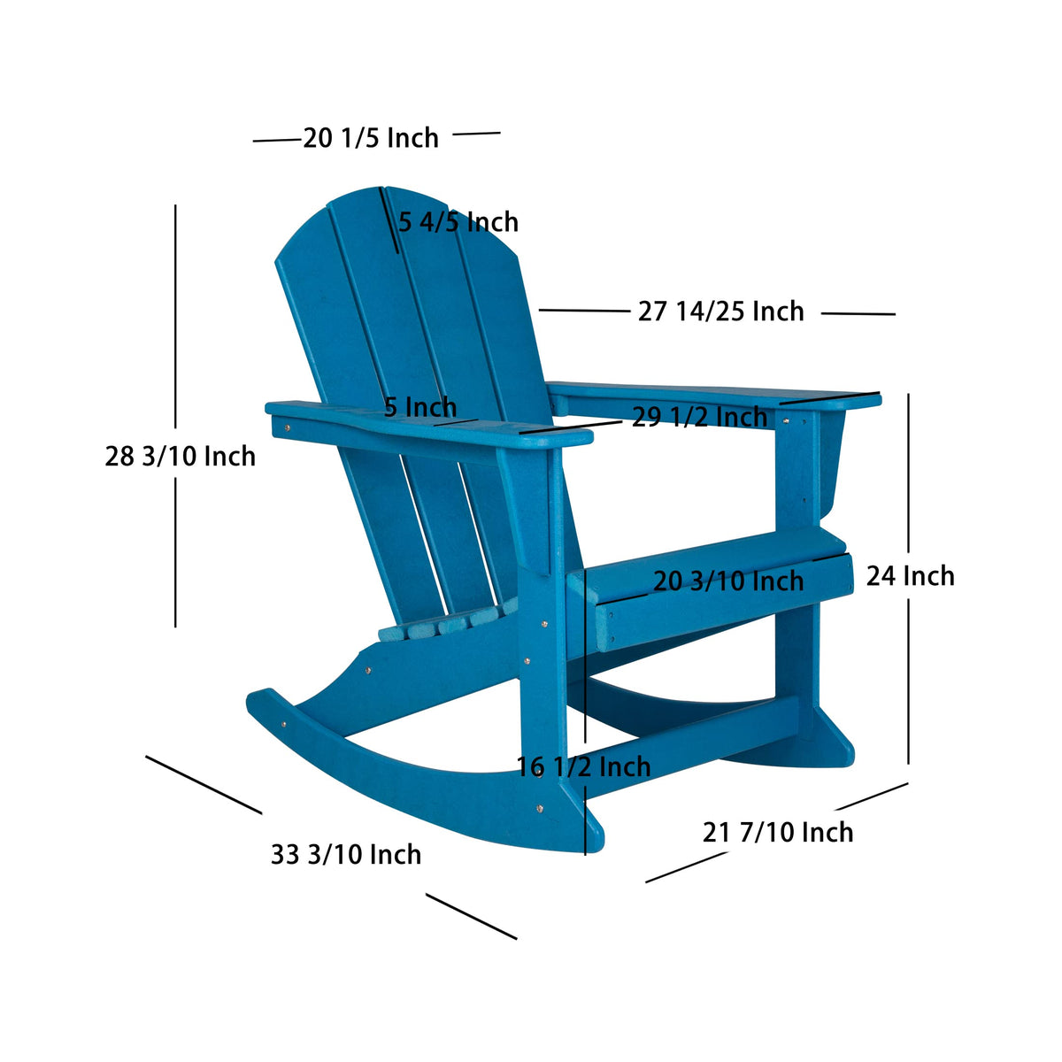 Pacific Blue Poly Adirondack Chair X908