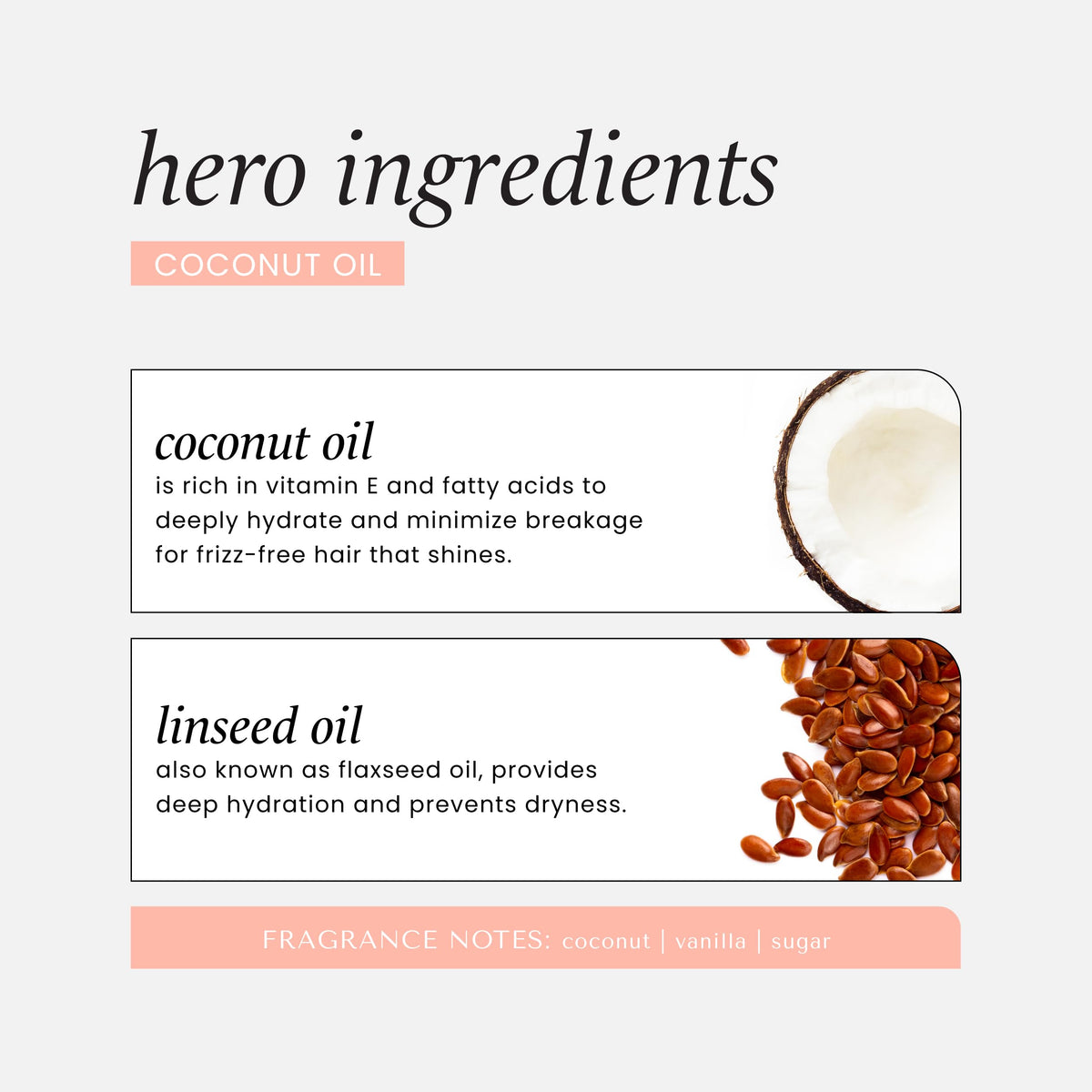 Coconut Nourishing Shampoo + Conditioner Set Sulfate-Free 12oz each U369