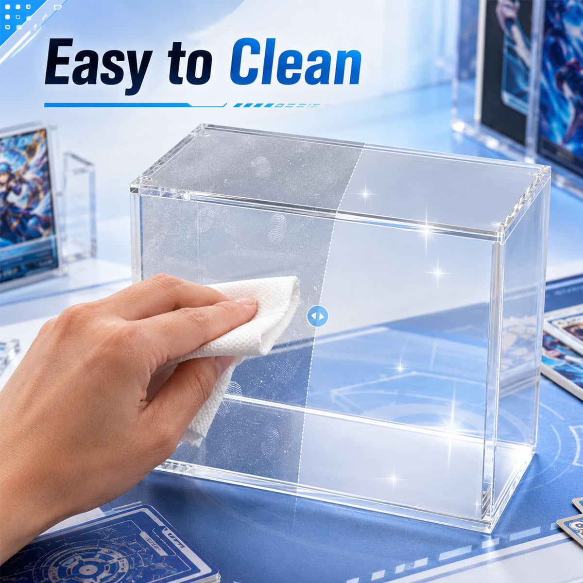 2 Pack Clear Acrylic Display Box with Magnetic Lid I209