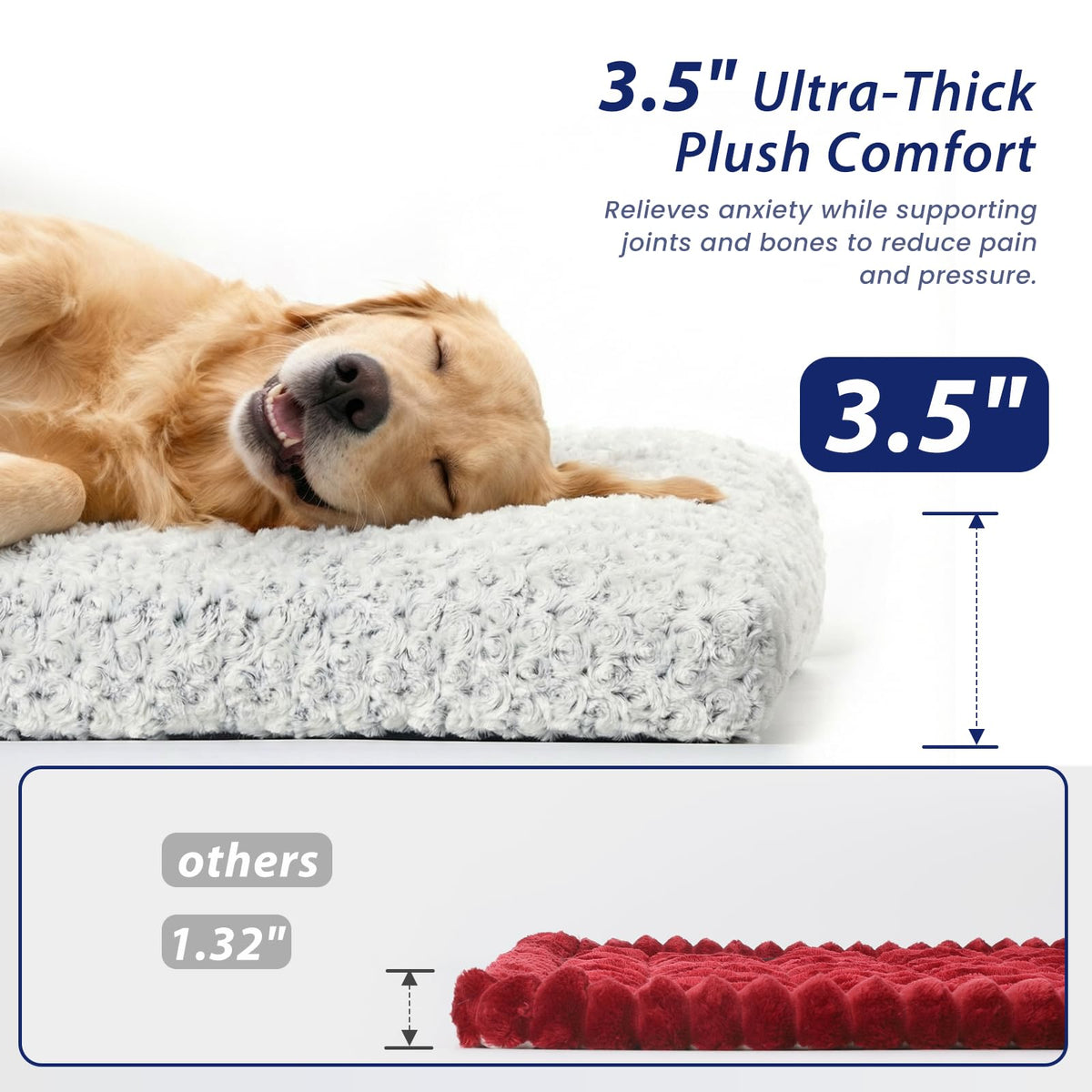 3.5" Thick Plush Non-Slip Dog Bed Mat Q1746
