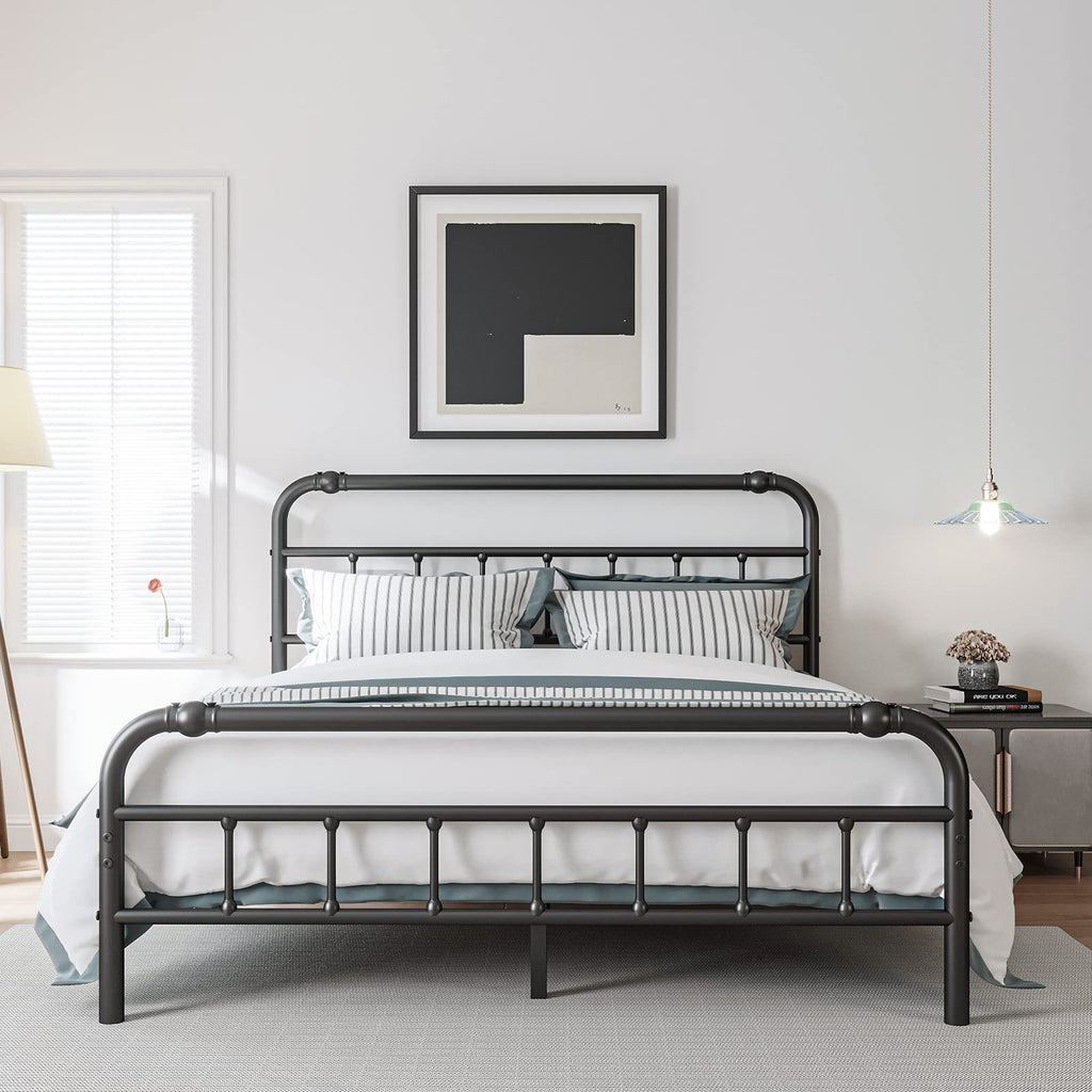 Full Size Metal Bed Frame with Iron Headboard E397023
