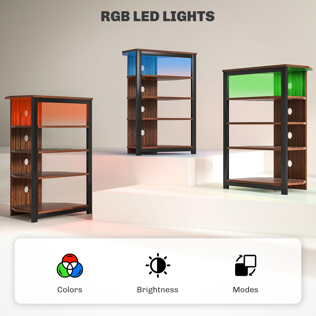 Brown 4-Tier Media Stand C8480