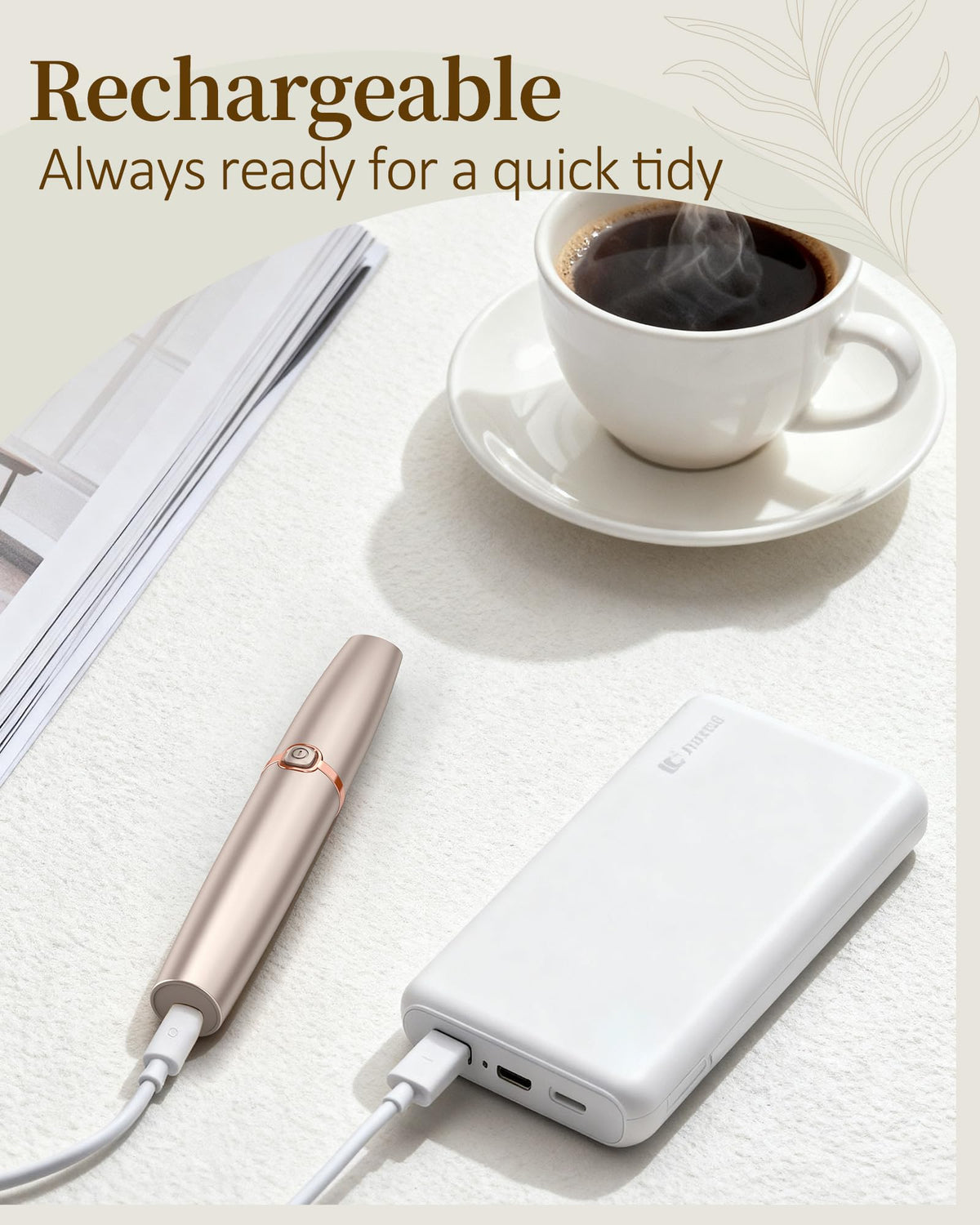 Rechargeable Eyebrow Trimmer with 2 Replacement Heads & LED Light S78403
