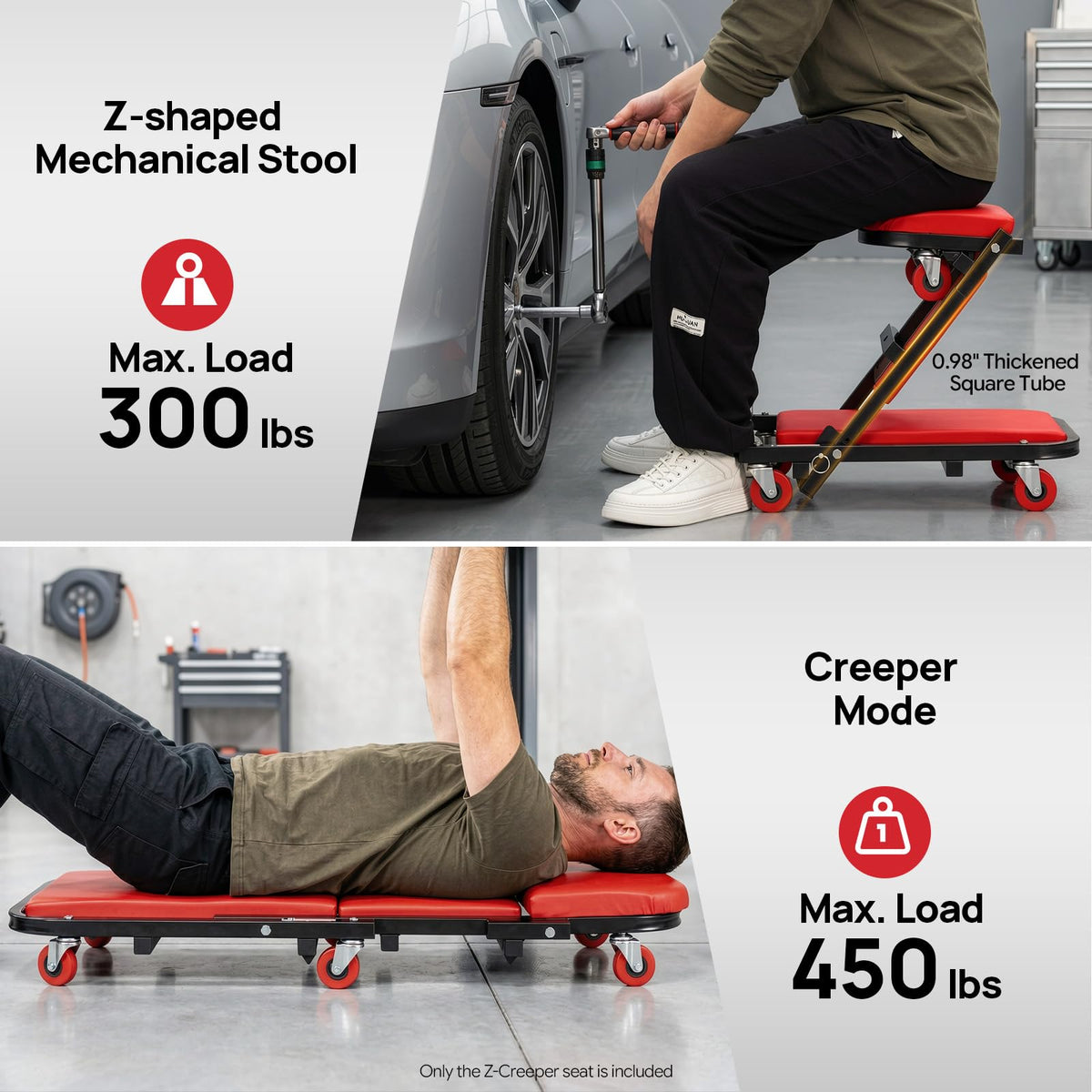 2 in 1 Heavy Duty Rolling Creeper Seat V446573