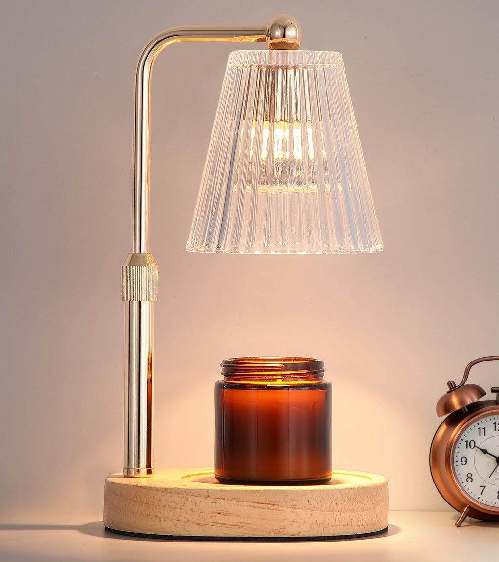 Gold Candle Warmer Lamp with Timer Dimmable with 2 Bulbs Z538059