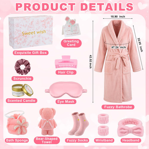 11 Pcs Pink Spa Gift Basket C3708