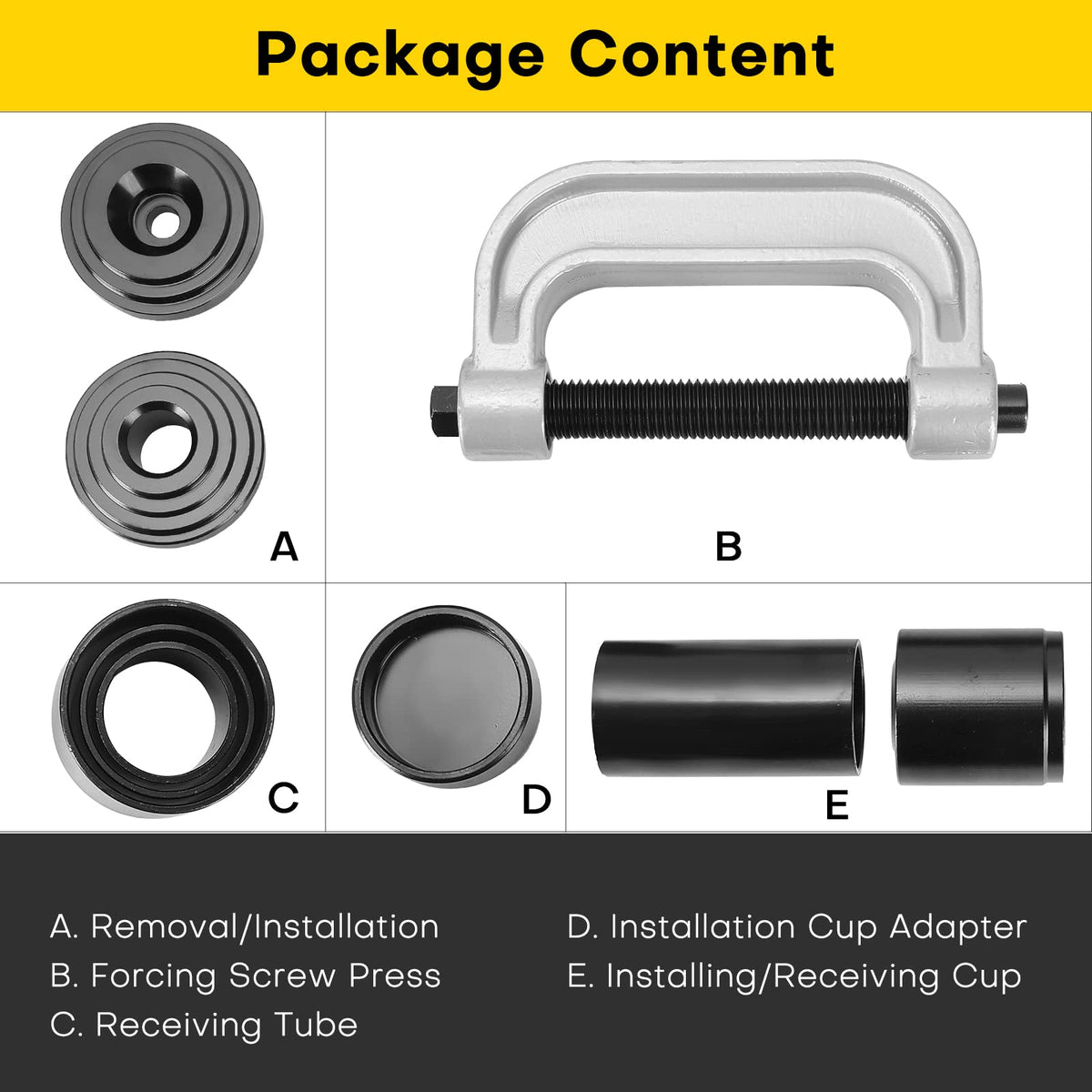 5-in-1 Ball Joint Service & Separator Kit with Pullers, Press, and Adapters H6132