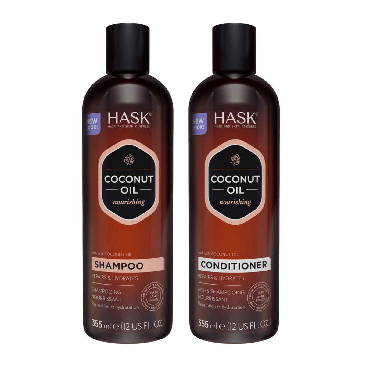 Coconut Nourishing Shampoo + Conditioner Set Sulfate-Free 12oz each U369