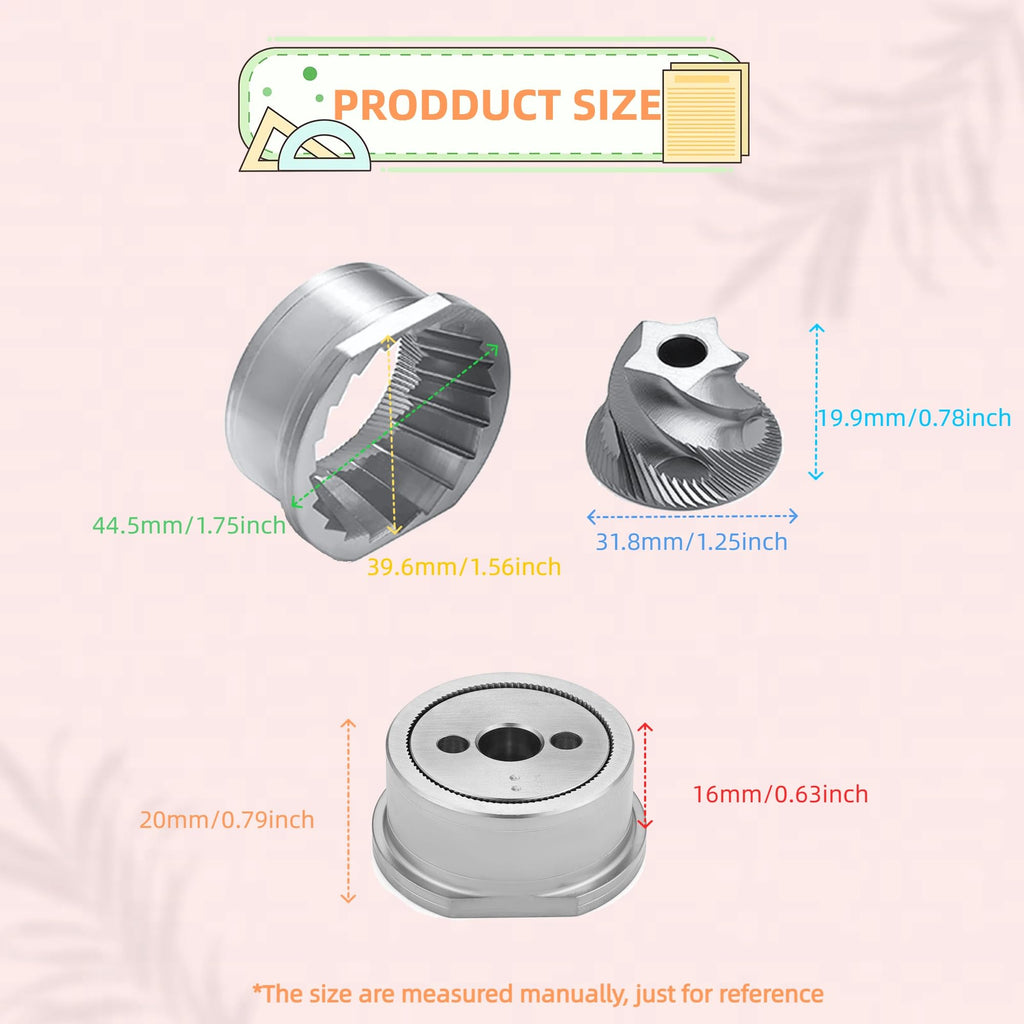 Conical Grinder Upper Lower Burrs Stainless Steel M1794