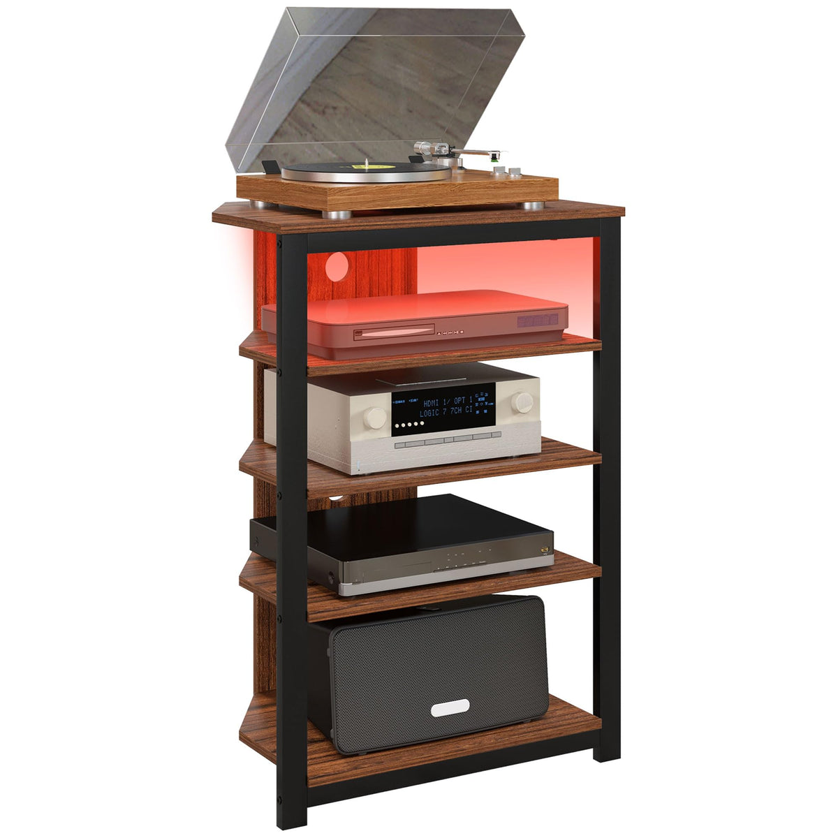 Brown 4-Tier Media Stand C8480
