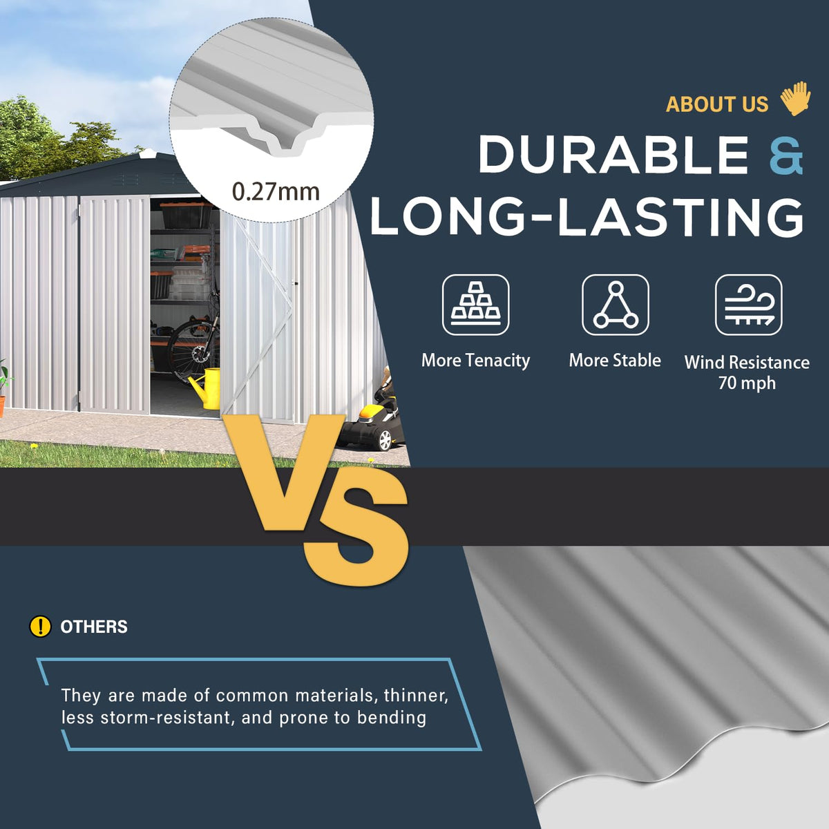 10x14 White Metal Outdoor Storage Shed Q160361