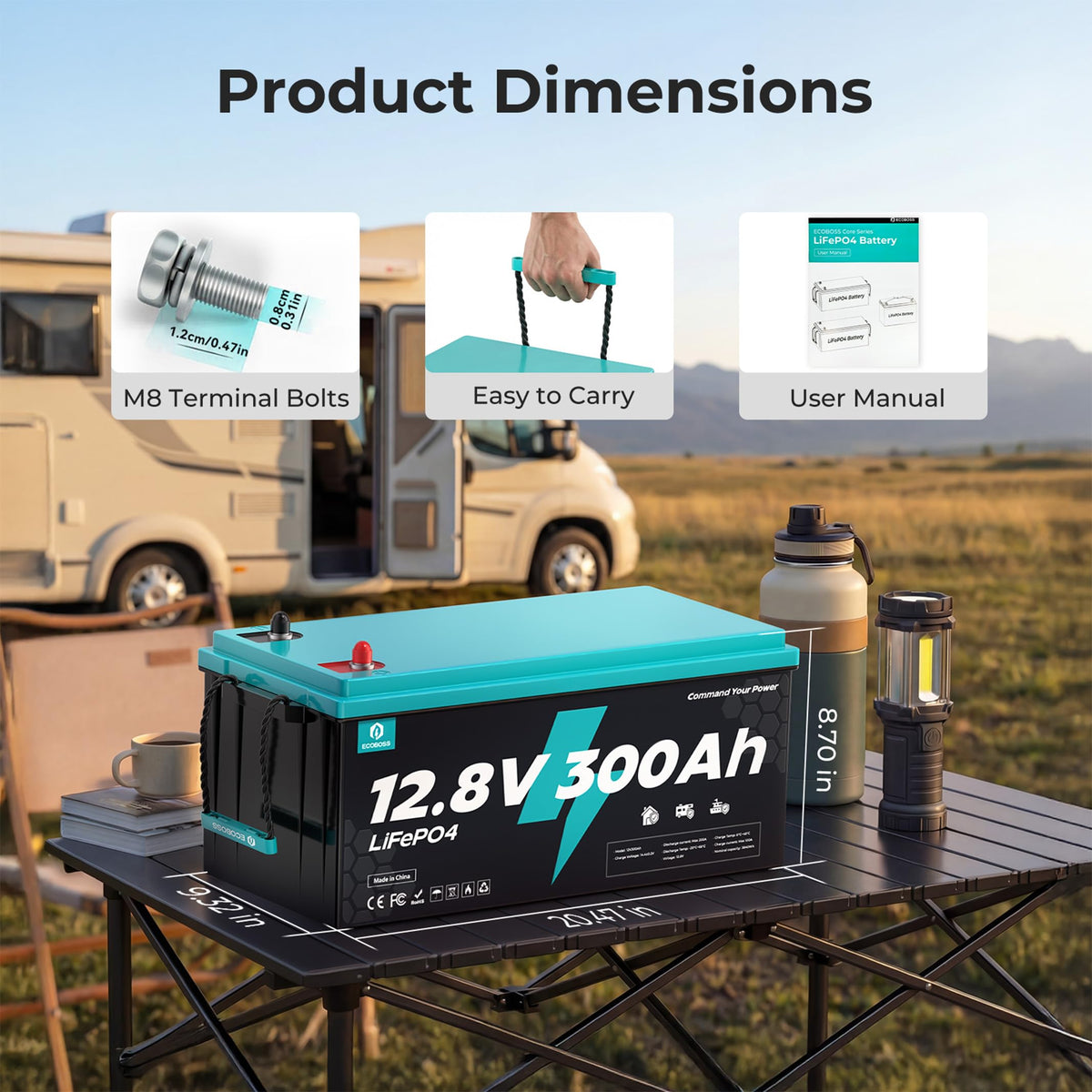 12V 300Ah LiFePO4 Deep Cycle Lithium Battery 2Pack Z23624