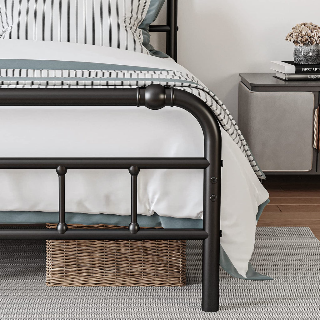 Full Size Metal Bed Frame with Iron Headboard E397023