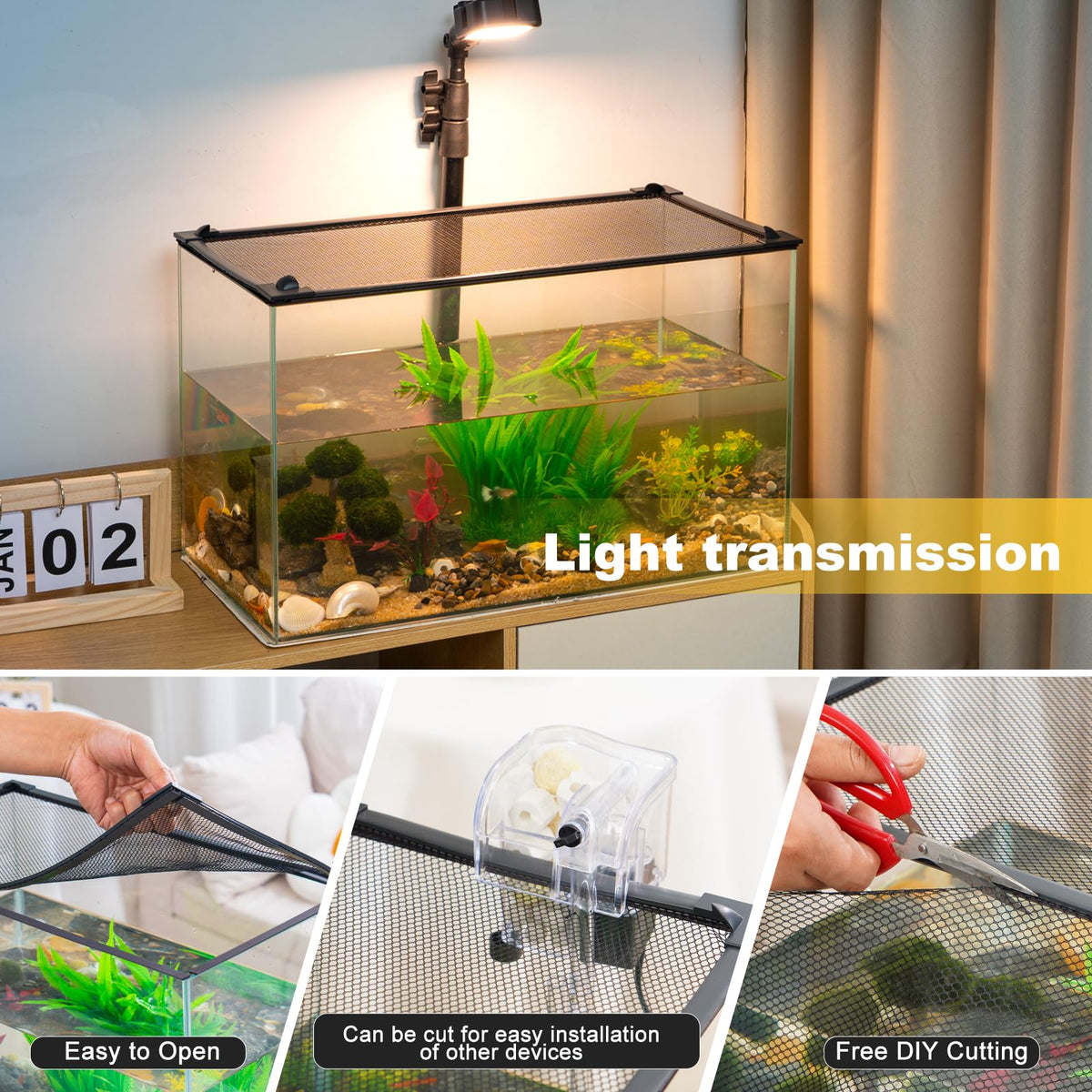 Magnetic Aquarium Lid Anti-Jumping Net Cover K520
