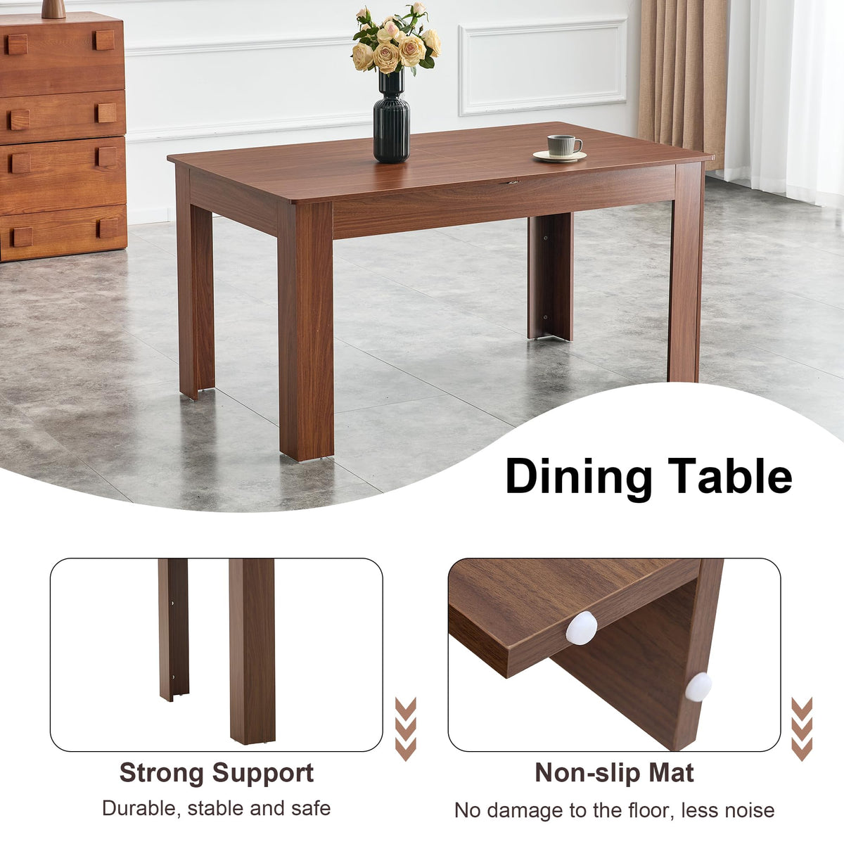 9 Piece Extendable Rectangular Dining Table Set with 8 Chairs Z57434