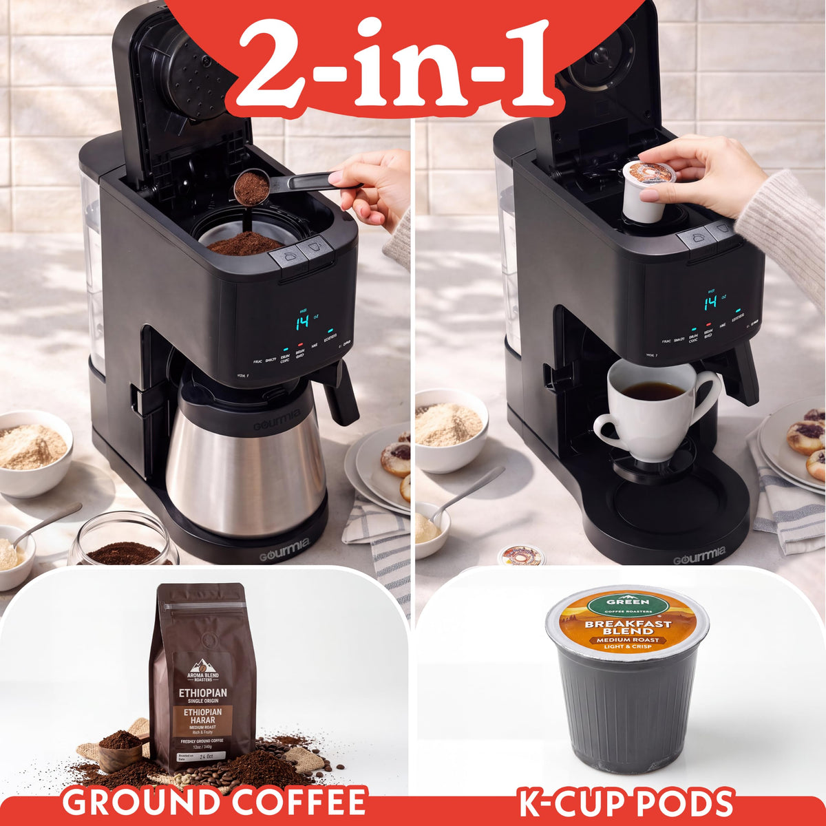 Black 12-Cup Single Serve Coffee Maker S55544