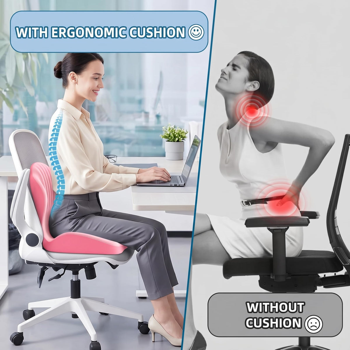 Ergonomic Lumbar & Seat Support Cushion Q6695
