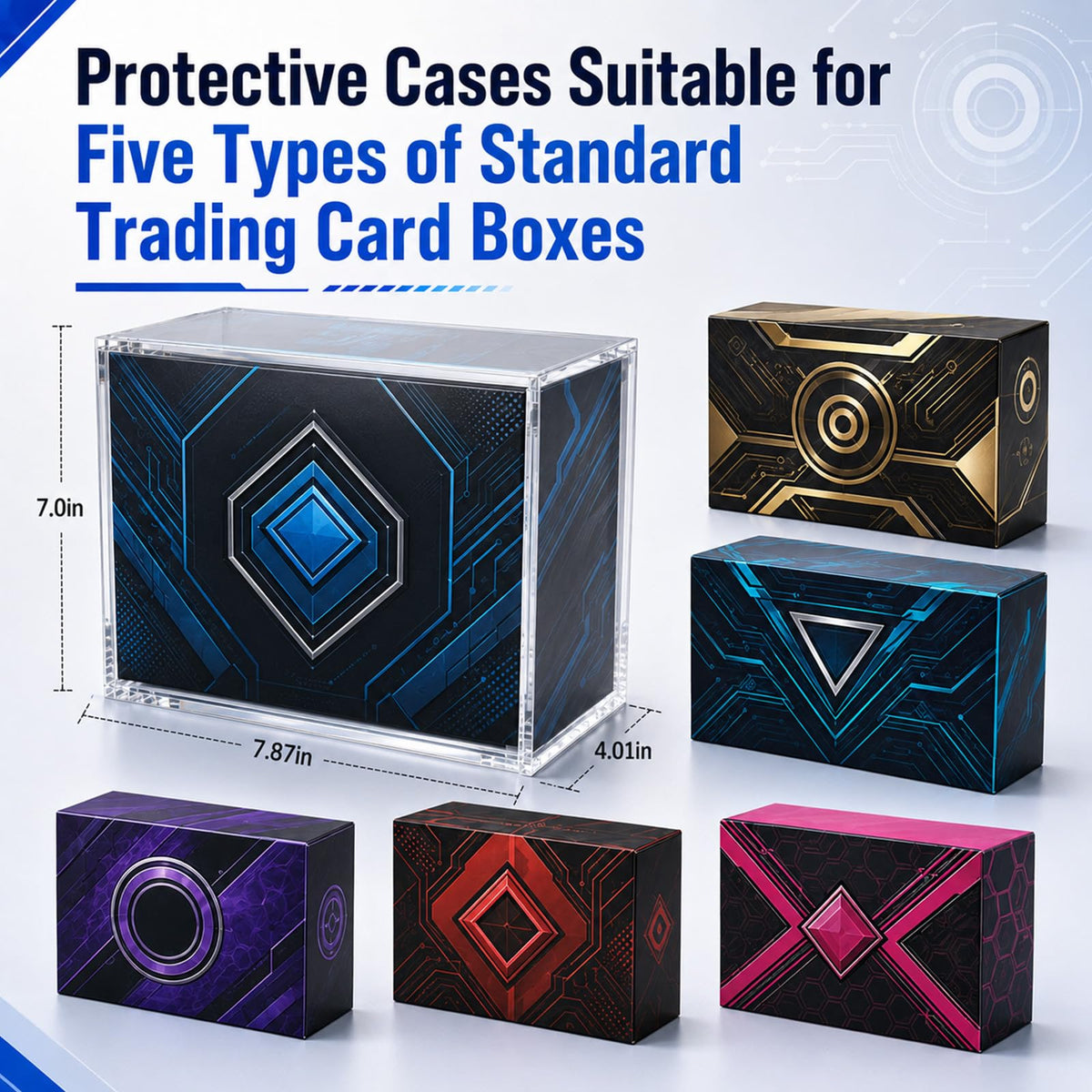 2 Pack Clear Acrylic Display Box with Magnetic Lid I209
