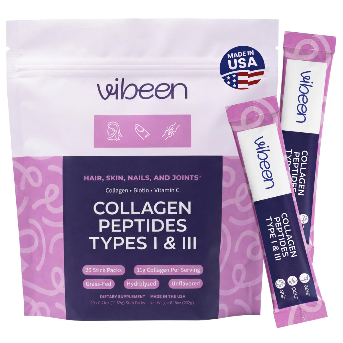 Hydrolyzed Collagen Peptides Powder Packets 20 Servings W6257