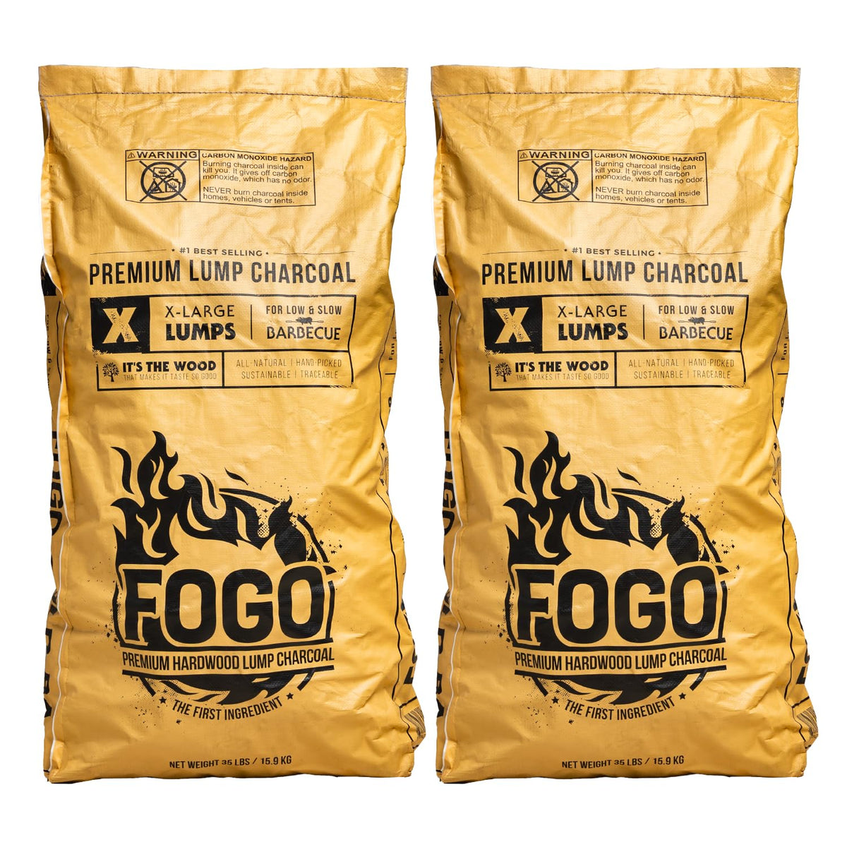 Hardwood Lump Charcoal 35 Pound Bag 2-Pack N18370