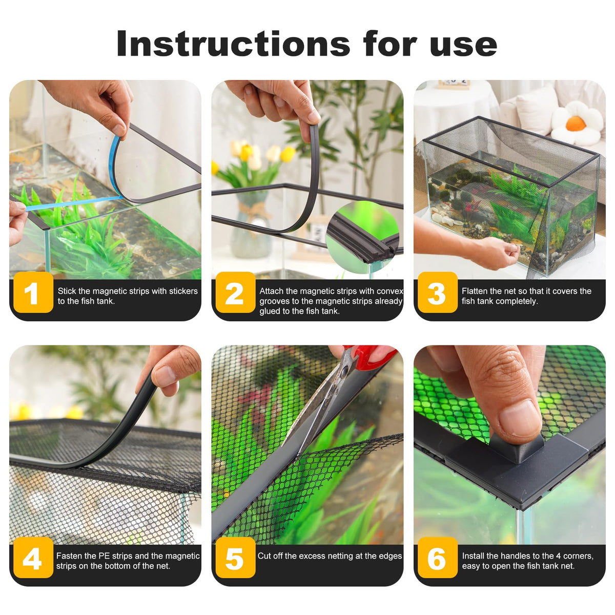 Magnetic Aquarium Lid Anti-Jumping Net Cover K520