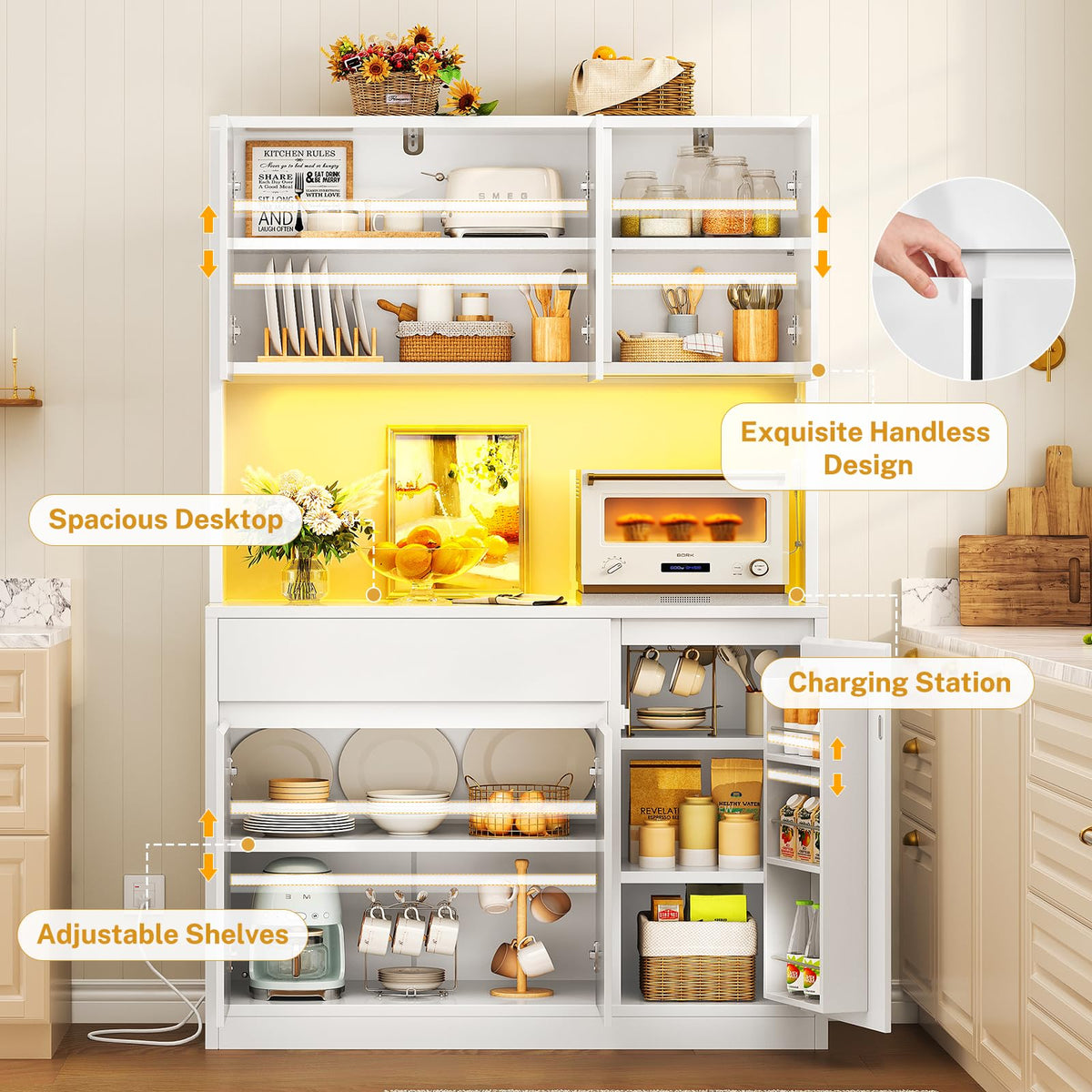 Pantry Cabinet with Charging Station O5105