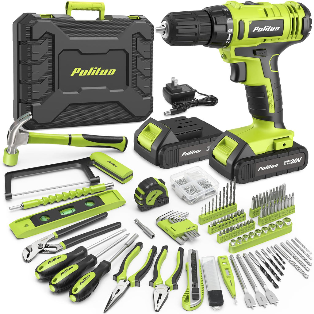 199-Piece 20V Cordless Drill Driver Power Tool Set with Toolbox X8536