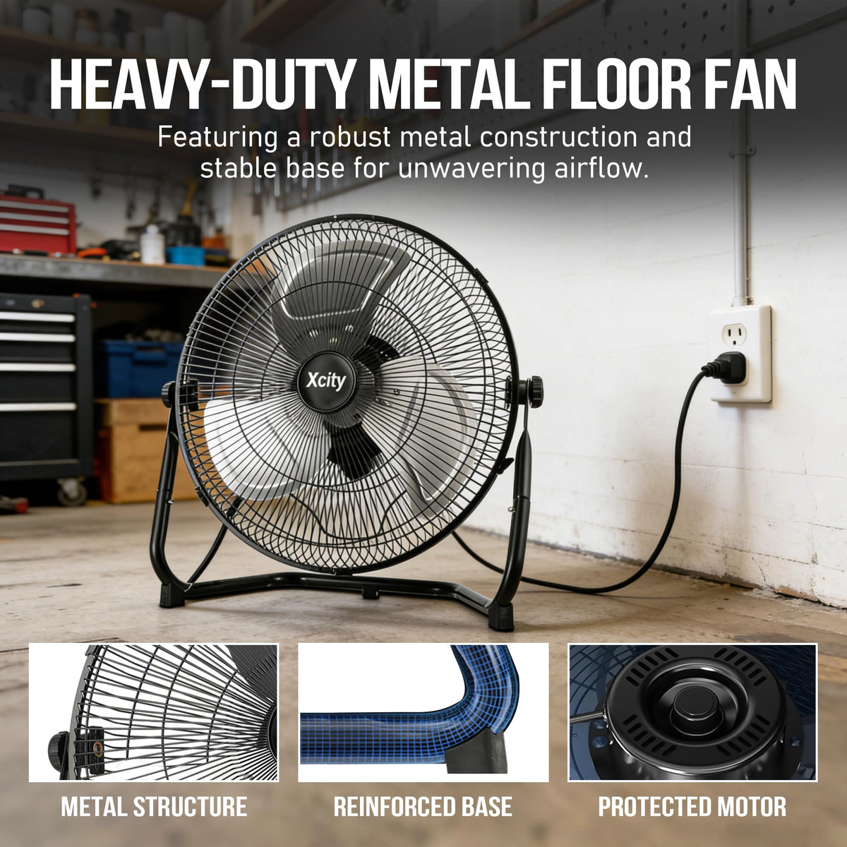18 Inch Metal Floor & Box Fan R831