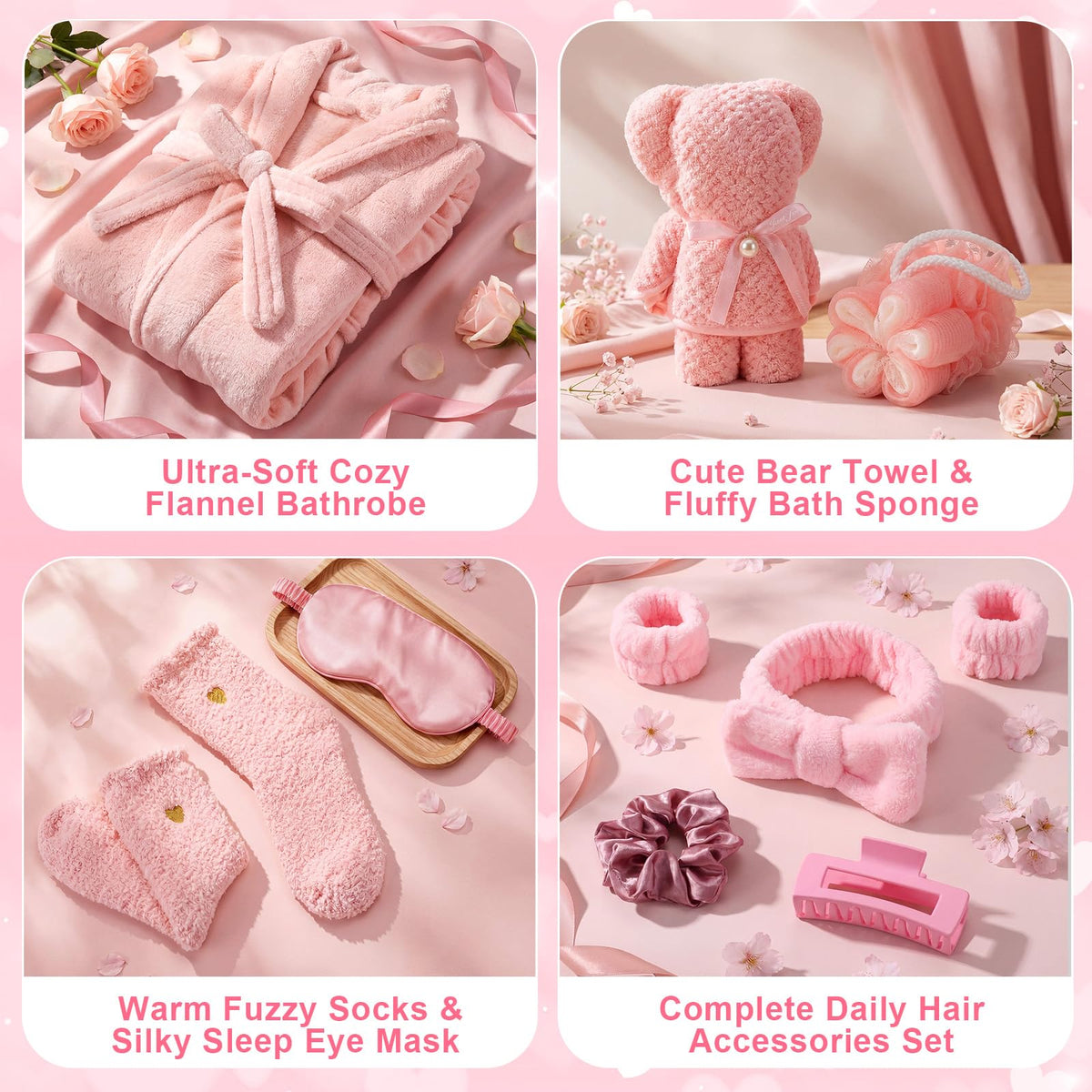 11 Pcs Pink Spa Gift Basket C3708