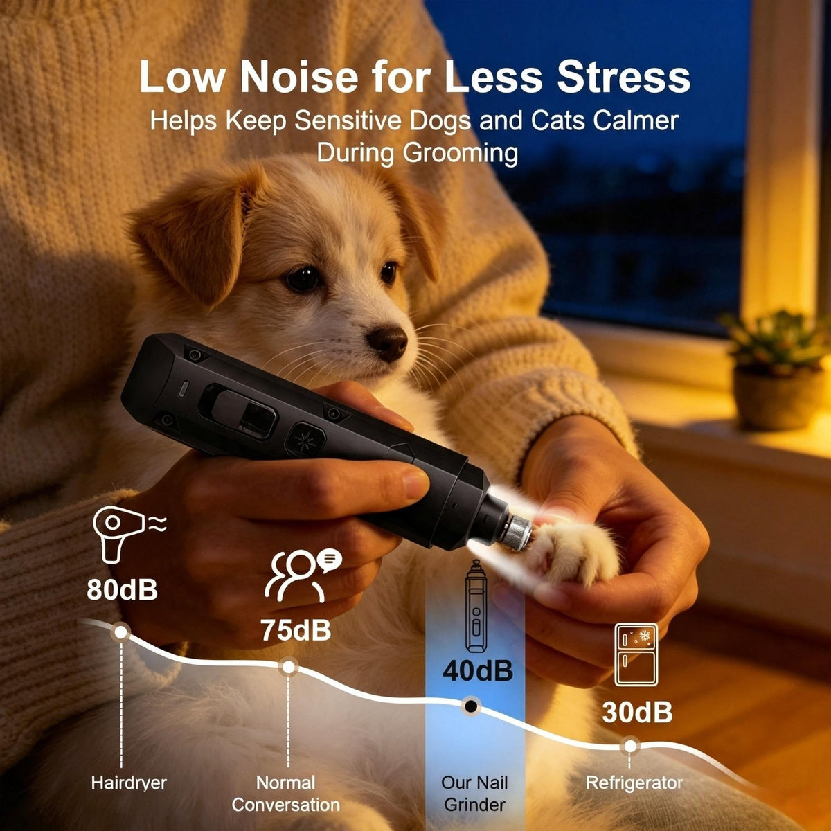 Dog Nail Grinder Silent Cordless Grooming R6717