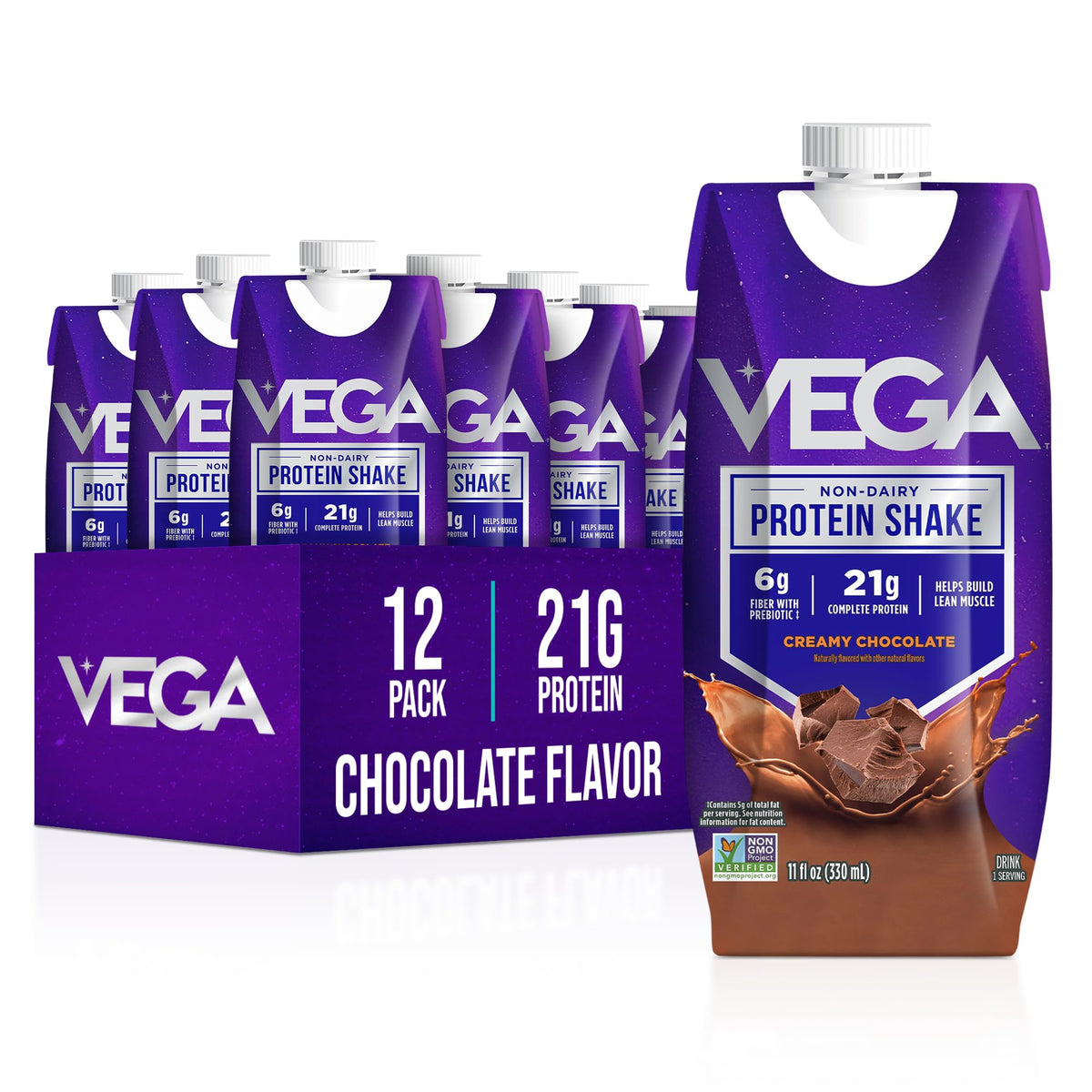 Creamy Chocolate Vegan Protein Shake 21g 330ml 12 Pack V52036