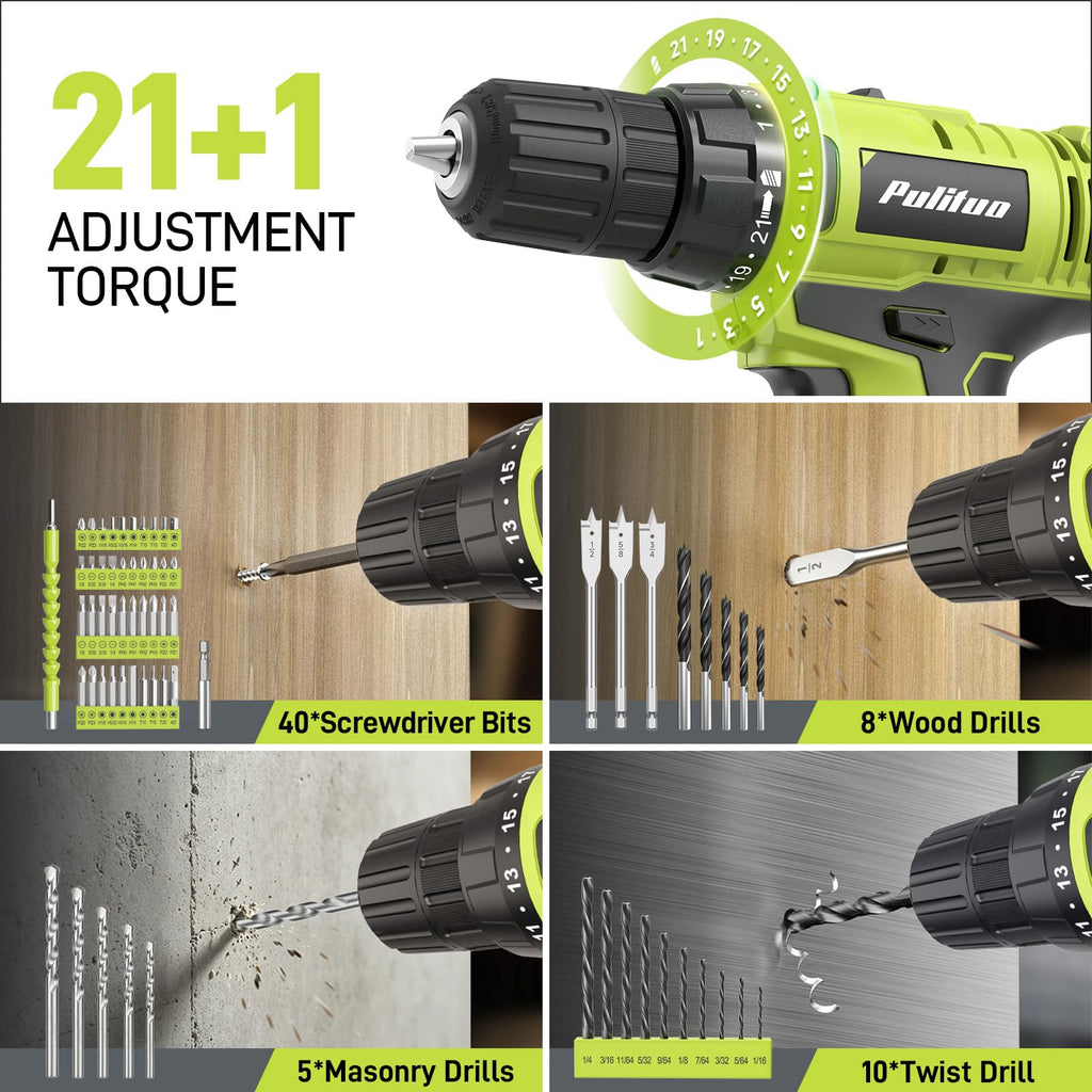 199-Piece 20V Cordless Drill Driver Power Tool Set with Toolbox X8536