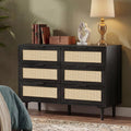 6 Drawer Rattan Wood Dresser T976